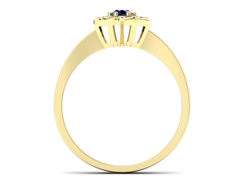 Pierścionek zaręczynowy z szafirem i brylantami - p16145zsz — zdjęcie 2