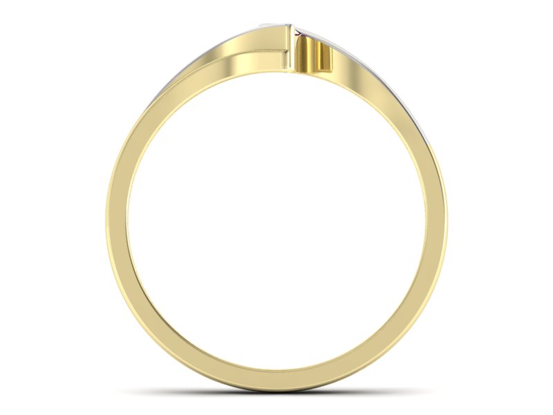 Złoty pierścionek żółte złoto z rubinem - p16146zbr — zdjęcie 2