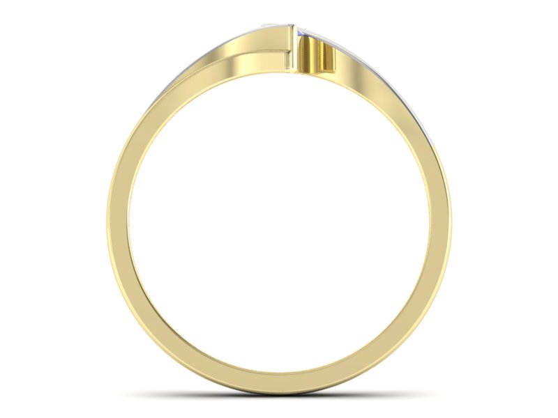 Złoty pierścionek z tanzanitem żółte złoto - p16146zbt — zdjęcie 2