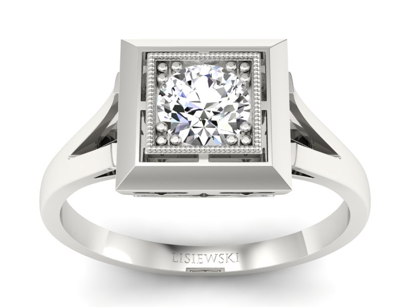 Złoty pierścionek zaręczynowy z brylantem - p16147b_P1_G