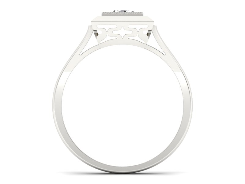 Złoty pierścionek z brylantem białe złoto - p16147b_Si_H — zdjęcie 2