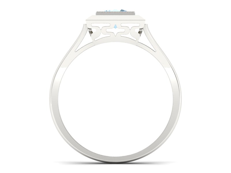 Złoty pierścionek z topazem białe złoto - p16147ba — zdjęcie 2