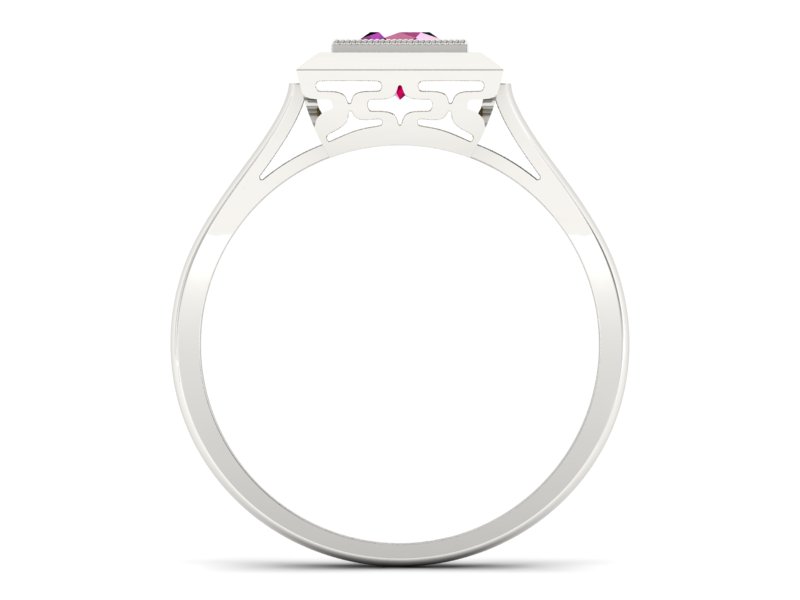 Złoty pierścionek z rubinem białe złoto - p16147br — zdjęcie 2