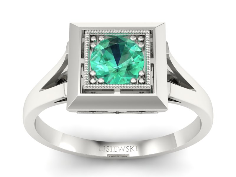 Złoty pierścionek ze szmaragdem - p16147bsm