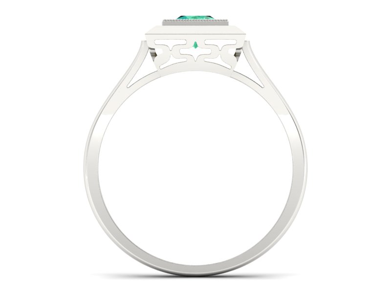 Złoty pierścionek ze szmaragdem - p16147bsm — zdjęcie 2