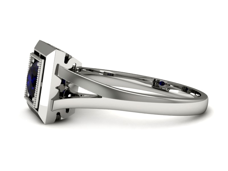 Złoty pierścionek ze spinelem białe złoto - p16147bsp — zdjęcie 5