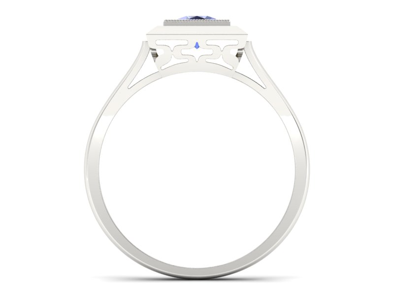 Złoty pierścionek z tanzanitem białe złoto - p16147bt — zdjęcie 2