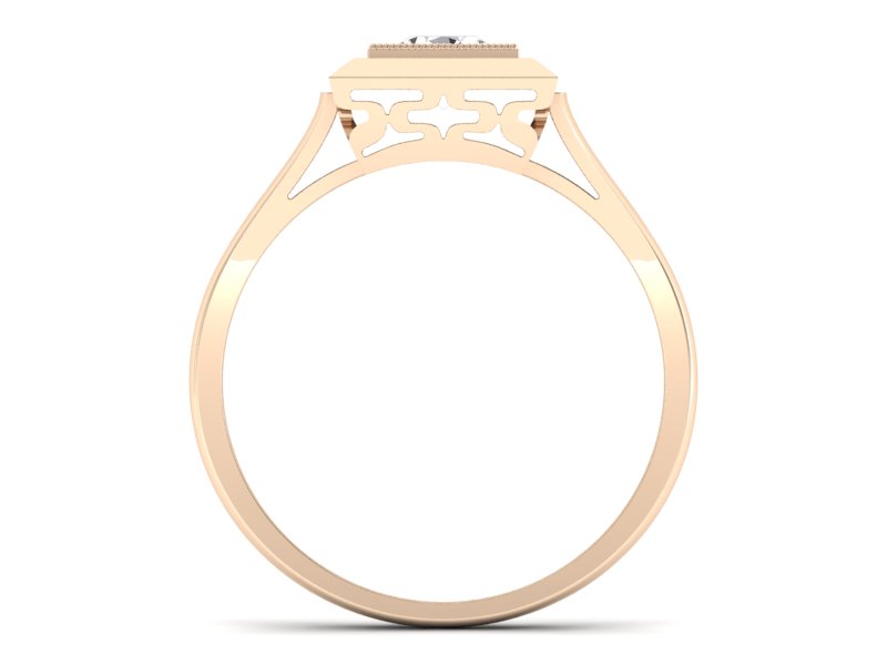 Złoty pierścionek z brylantem różowe złoto - p16147c_Si1_H — zdjęcie 2