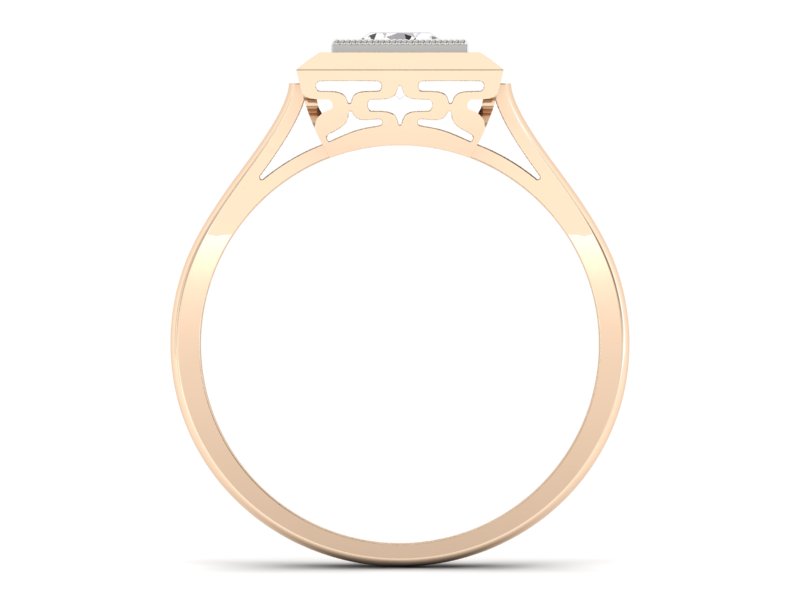 Pierścionek z brylantem różowe i białe złoto - p16147cb_Si_H — zdjęcie 2