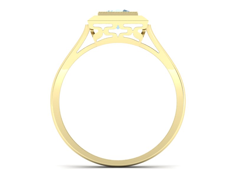 Złoty pierścionek z topazem żółte złoto - p16147za — zdjęcie 2