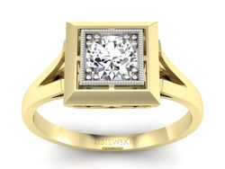 Pierścionek z diamentem żółte i białe złoto - p16147zb_P_I