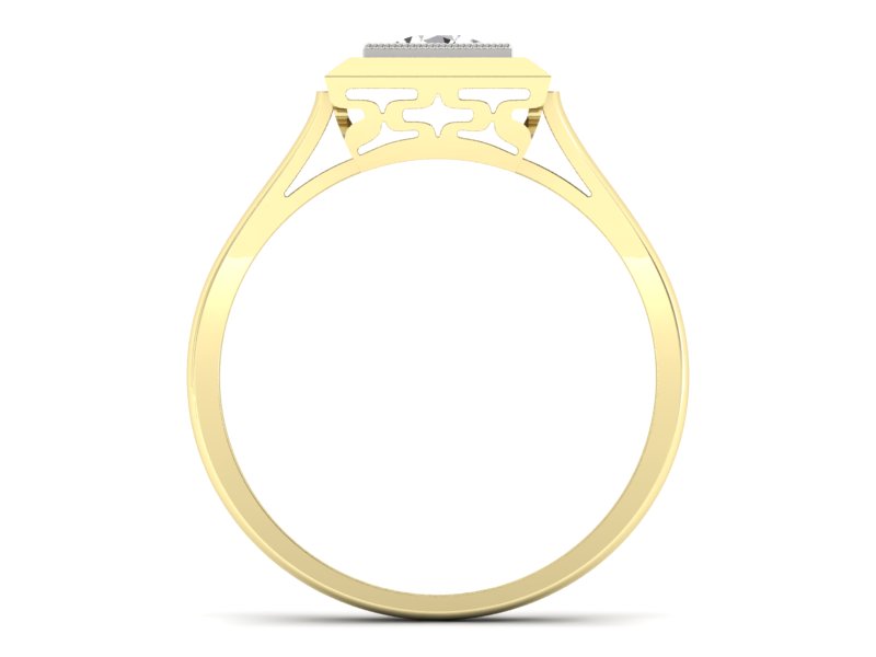 Pierścionek z diamentem żółte i białe złoto - p16147zb_P_I — zdjęcie 2