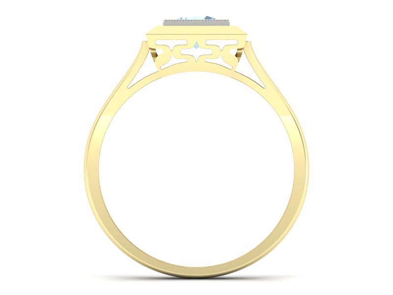 Pierścionek z topazem żółte białe złoto - p16147zba — zdjęcie 2