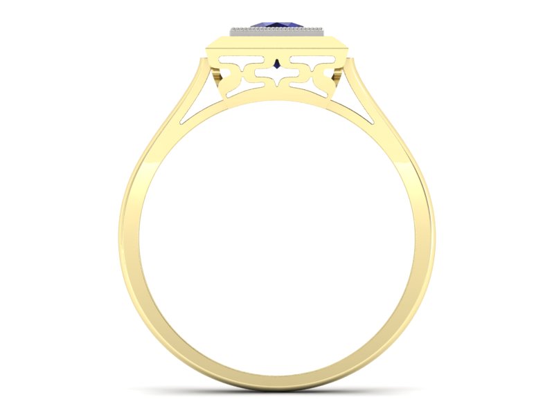 Pierścionek ze spinelem żółte i białe złoto - p16147zbsp — zdjęcie 2