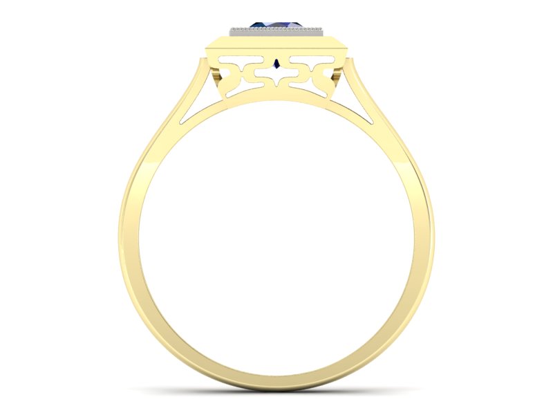 Pierścionek z szafirem żółte białe złoto - p16147zbsz — zdjęcie 2
