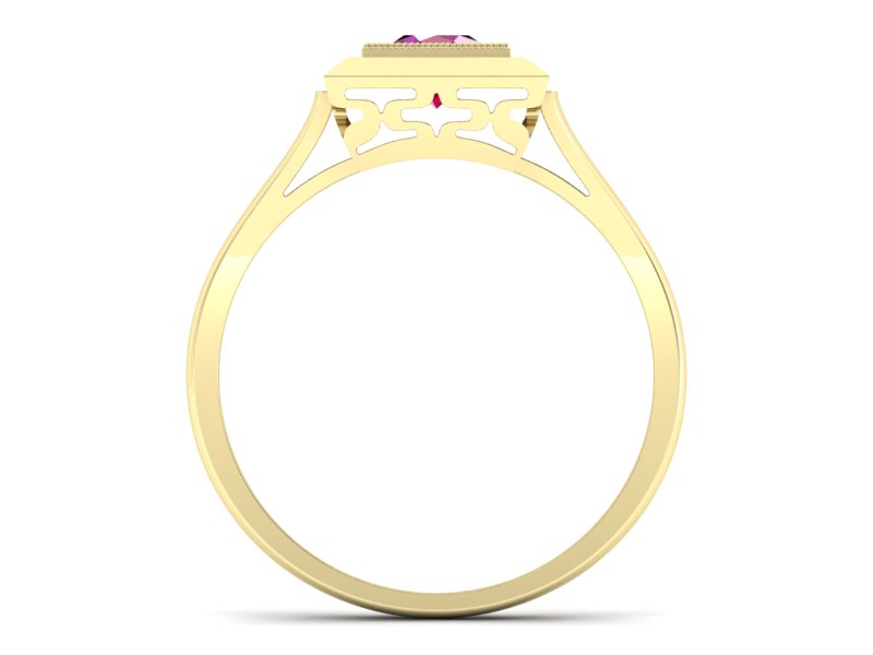Złoty pierścionek z rubinem żółte złoto - p16147zr — zdjęcie 2