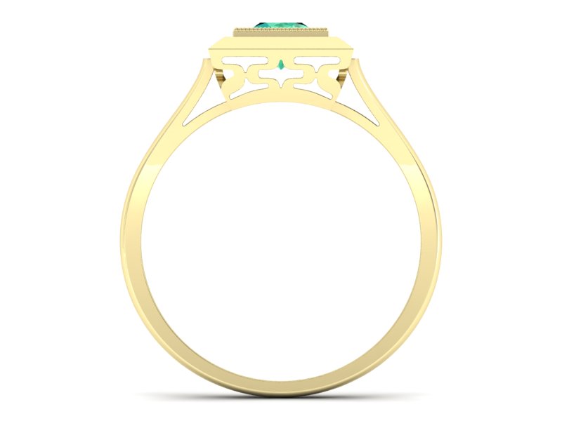 Złoty pierścionek ze szmaragdem żółte złoto - p16147zsm — zdjęcie 2