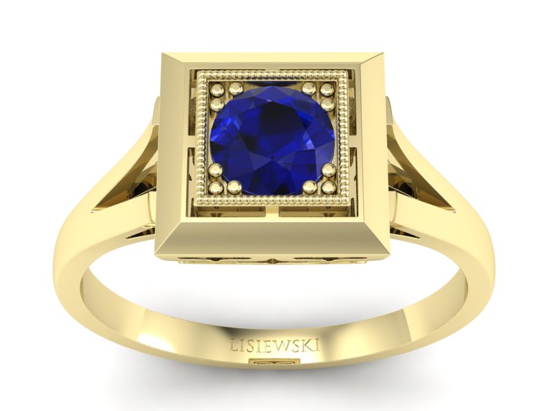 Złoty pierścionek ze spinelem żółte złoto - p16147zsp