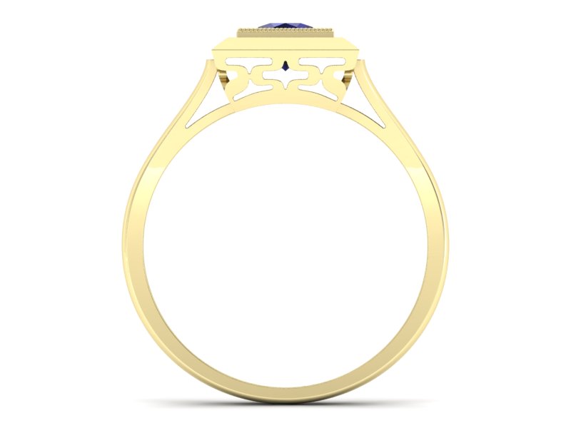 Złoty pierścionek ze spinelem żółte złoto - p16147zsp — zdjęcie 2