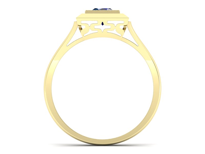 Złoty pierścionek z szafirem żółte złoto - p16147zsz — zdjęcie 2