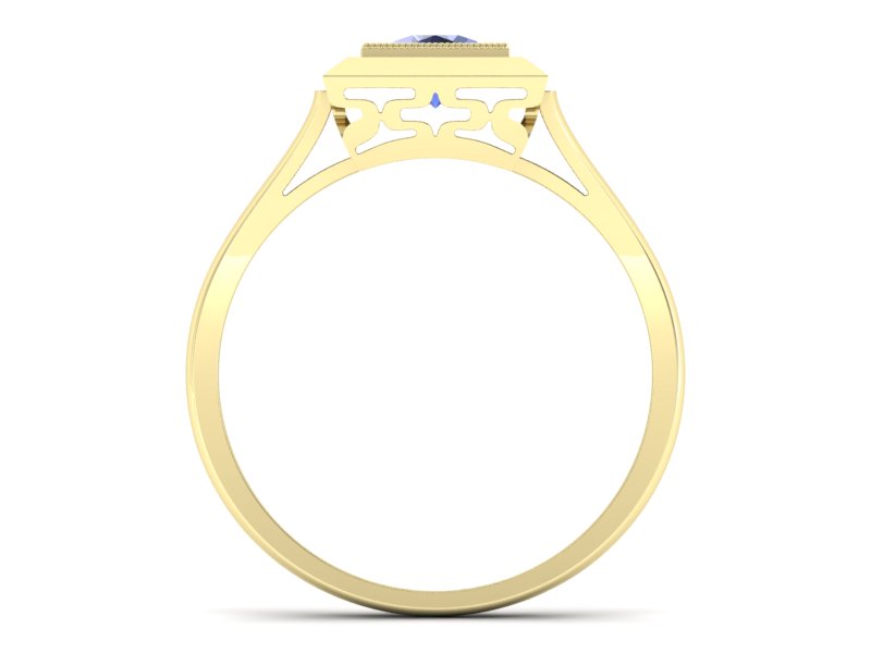 Złoty pierścionek z tanzanitem żółte złoto - p16147zt — zdjęcie 2