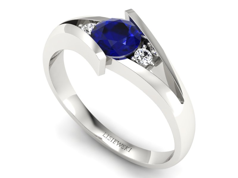 Pierścionek zaręczynowy ze spinelem i brylantami - p16149bsp — zdjęcie 3