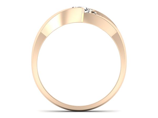 Złoty Pierścionek z brylantem z różowego złota - p16149c