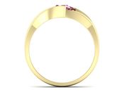 Złoty Pierścionek z rubinem i brylantami - p16149zr - 2