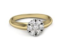Pierścionek z diamentami żółte i białe złoto próba 585 - p16150zb- 2