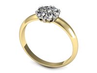 Pierścionek z diamentami żółte i białe złoto próba 585 - p16150zb- 3
