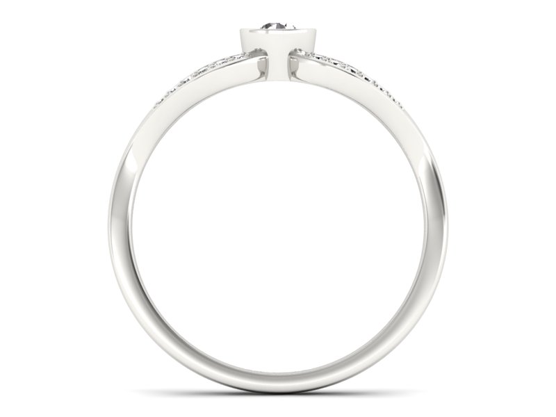 Złoty pierścionek z brylantami białe złoto - p16153b — zdjęcie 2