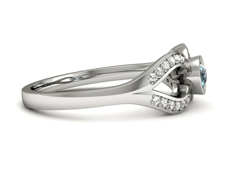 Pierścionek z topazem i brylantami białe złoto - p16153ba — zdjęcie 5
