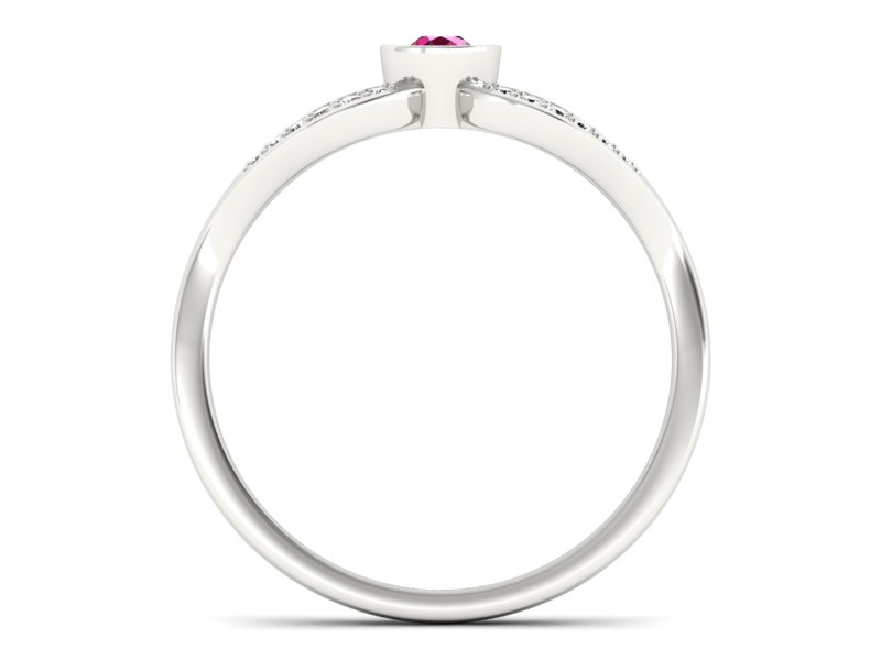 Pierścionek z rubinem i brylantami białe złoto - p16153br — zdjęcie 2