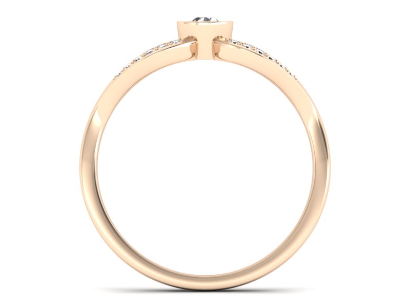 Złoty pierścionek z brylantami różowe złoto - p16153c — zdjęcie 2