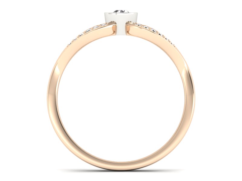 Pierścionek z brylantami białe różowe złoto - p16153cb — zdjęcie 2