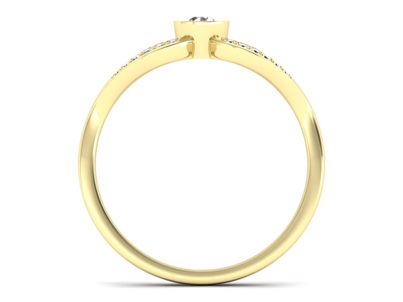 Złoty pierścionek z brylantami żółte złoto - p16153z — zdjęcie 2