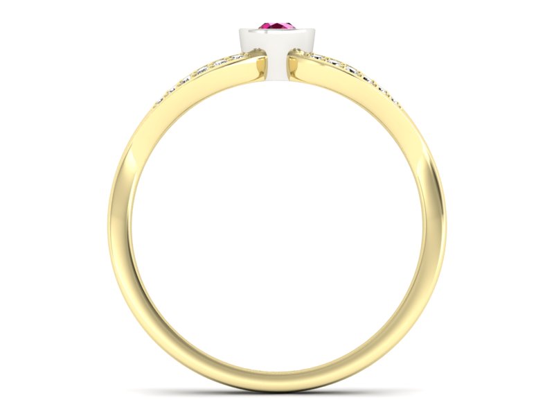 Pierścionek z rubinem i diamentami - p16153zbr — zdjęcie 2