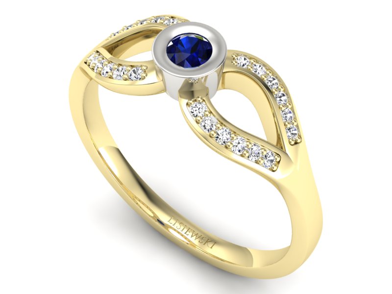 Pierścionek ze spinelem i brylantami - p16153zbsp — zdjęcie 3