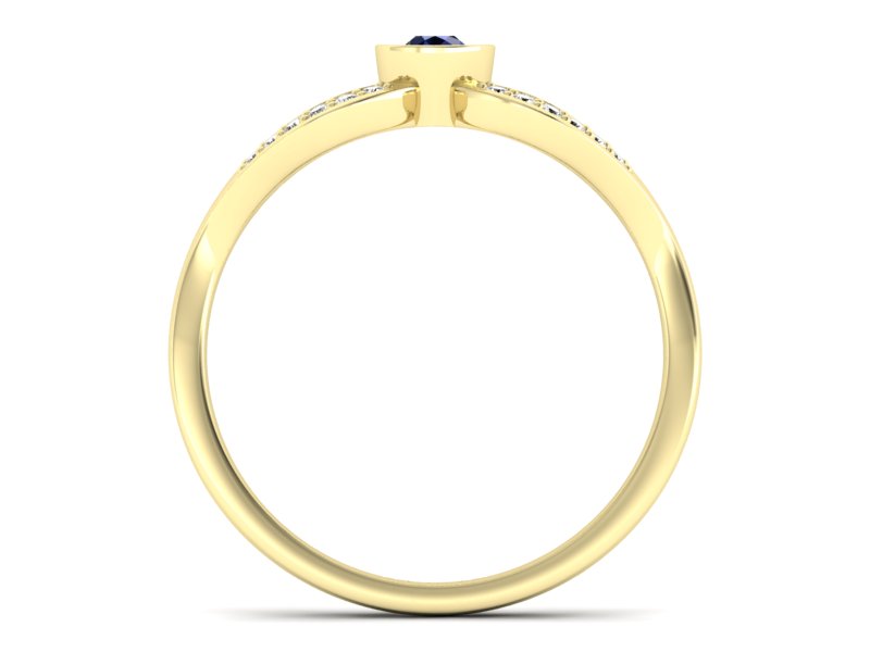 Pierścionek ze spinelem i diamentami żółte złoto - p16153zsp — zdjęcie 2