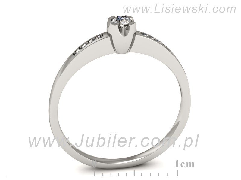 Złoty pierścionek z brylantami białe złoto - p16154b — zdjęcie 3