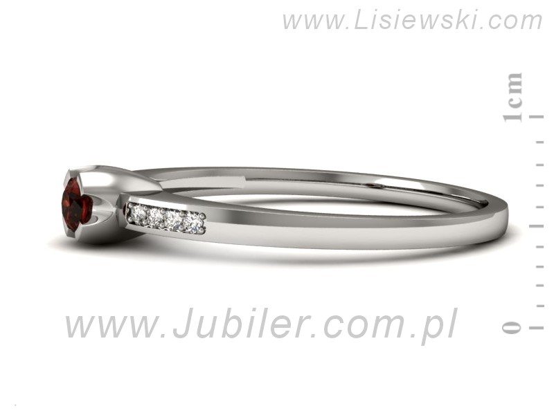 Pierścionek z granatem i brylantami - p16154bgr — zdjęcie 2