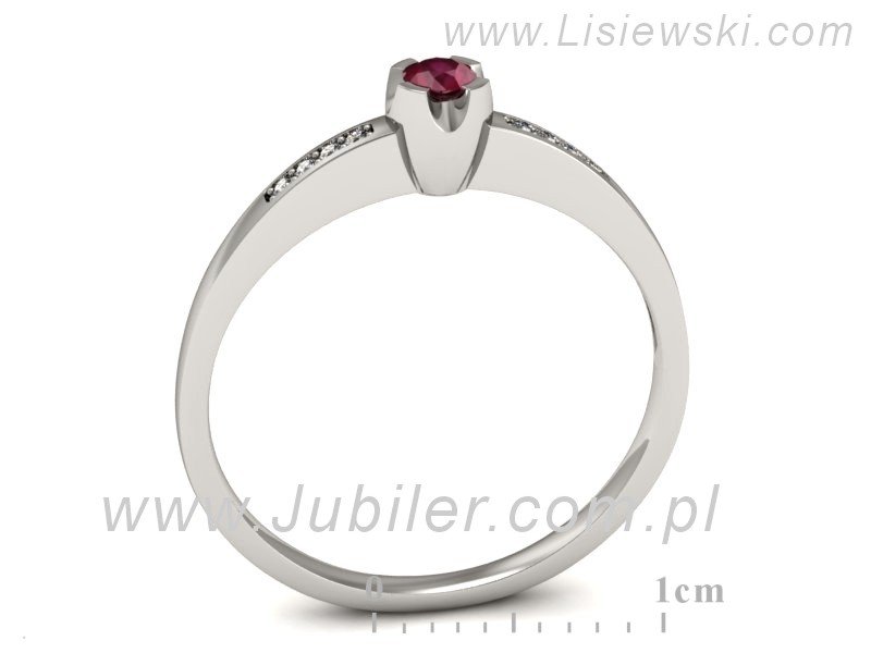 Pierścionek z rubinem i brylantami białe złoto - p16154br — zdjęcie 3