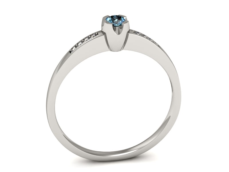 Złoty pierścionek z topazem i brylantami - p16154btp — zdjęcie 3