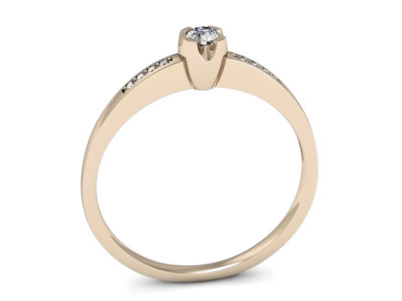 Złoty pierścionek z brylantami różowe złoto - p16154c — zdjęcie 3