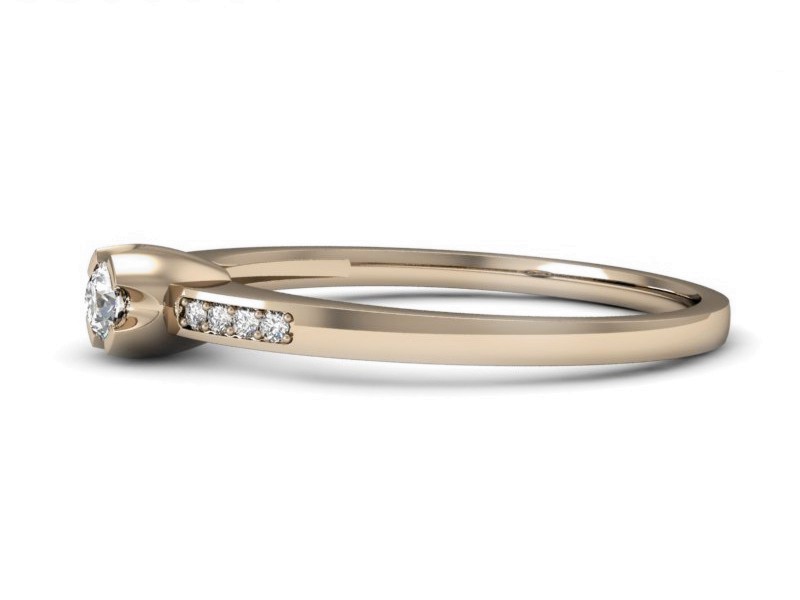 Złoty pierścionek z brylantami różowe złoto - p16154c — zdjęcie 2