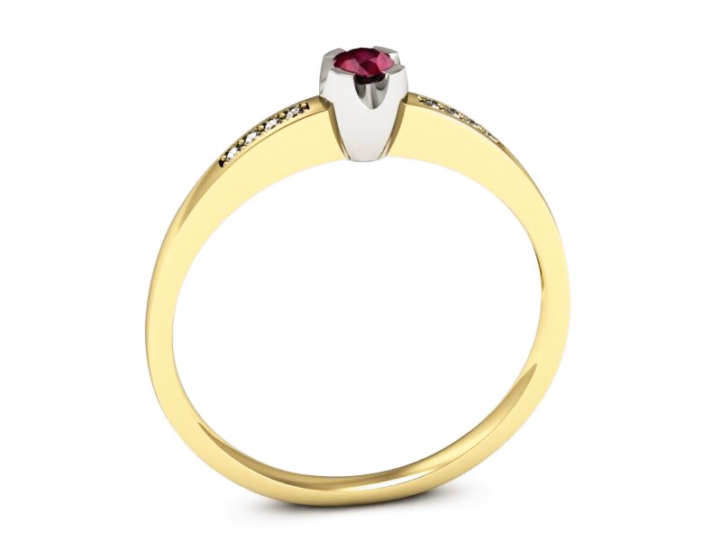 Pierścionek z rubinem i diamentami - p16154zbr — zdjęcie 3