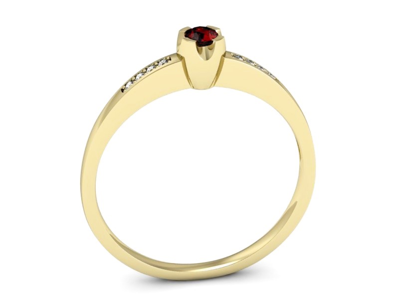 Złoty pierścionek z granatem żółte złoto - p16154zgr — zdjęcie 3