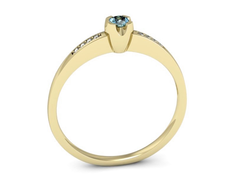 Złoty pierścionek z topazem i brylantami - p16154ztp — zdjęcie 3