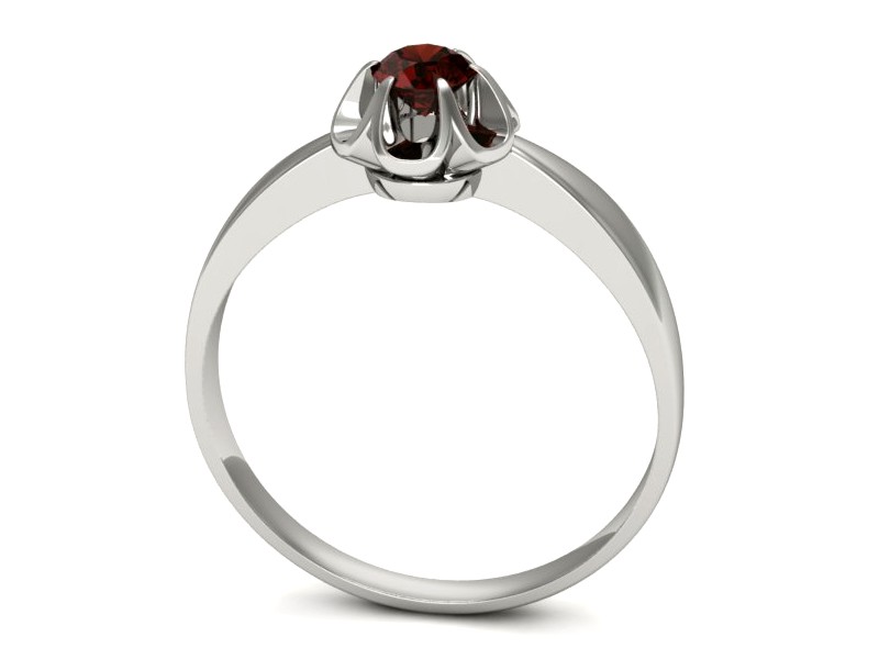 Złoty pierścionek z granatem białe złoto - p16156bgr — zdjęcie 3