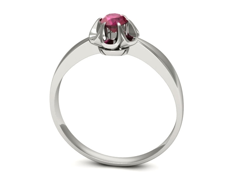 Złoty pierścionek z rubinem białe złoto - p16156br — zdjęcie 3
